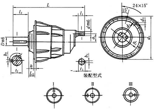 NBZF型行星輪減速機外形及安裝尺寸