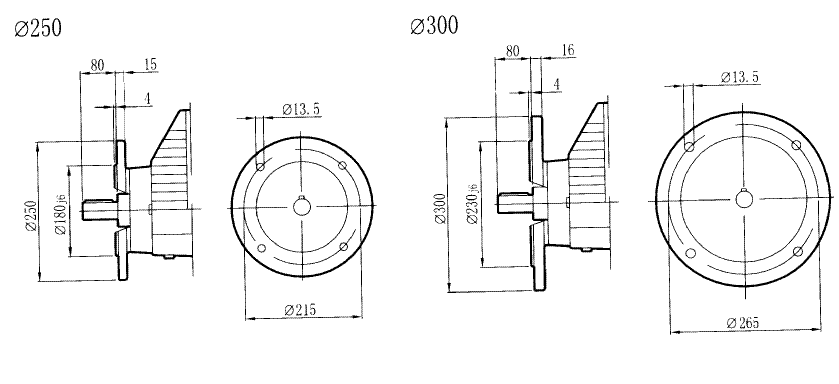 RCXF87..型硬齒輪減速機(jī)安裝尺寸圖