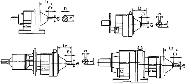 JR系列斜齒輪減速機(jī)輸入軸尺寸